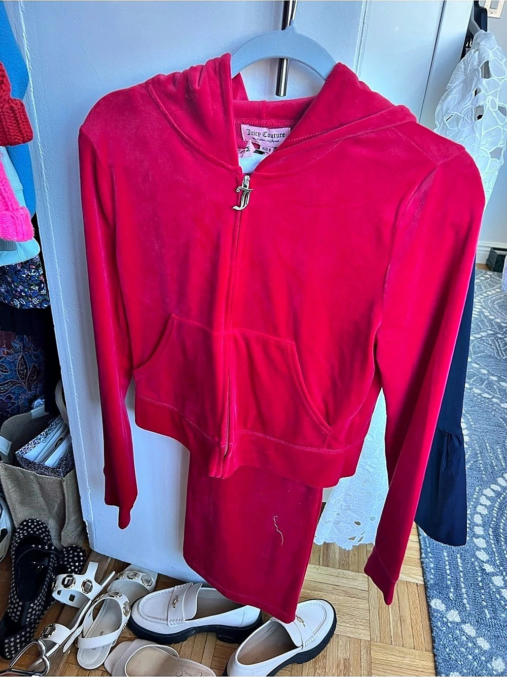 Juicy Couture Red Combo Velour Track Set NWT
